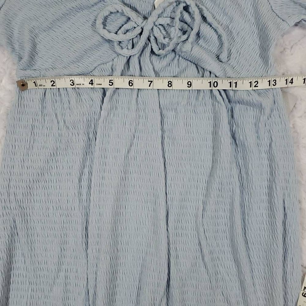Goodluck Gem Womens Dress Mini Smocked V Neck Blue NWT Size Small - Picture 4 of 9